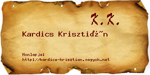 Kardics Krisztián névjegykártya