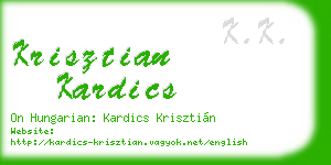 krisztian kardics business card
